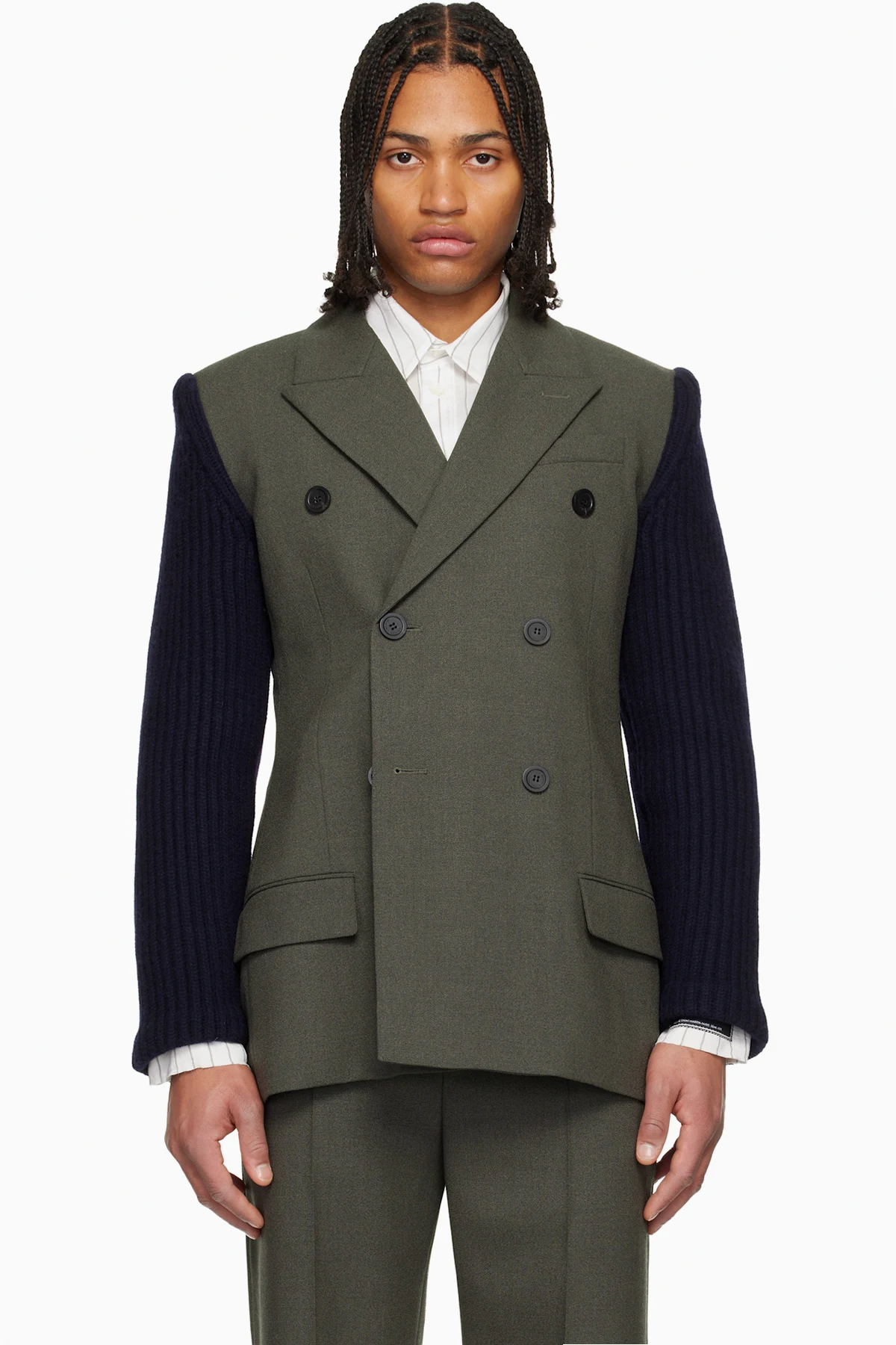 Gray & Navy 'The Bi-Material Suit' Blazer