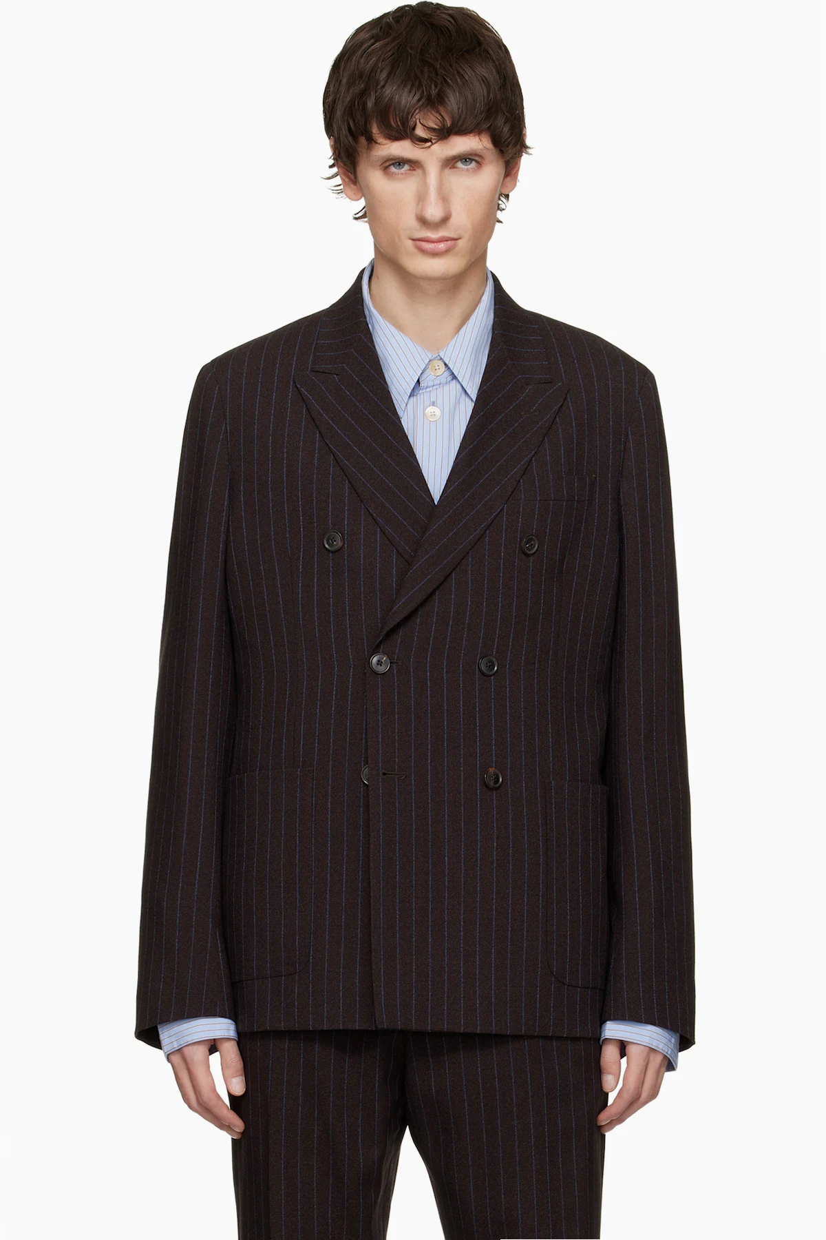 Burgundy Double Breasted Blazer