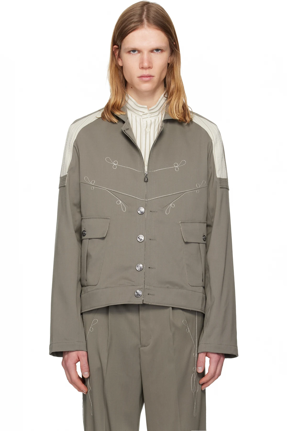 Gray Fitz Military Blazer