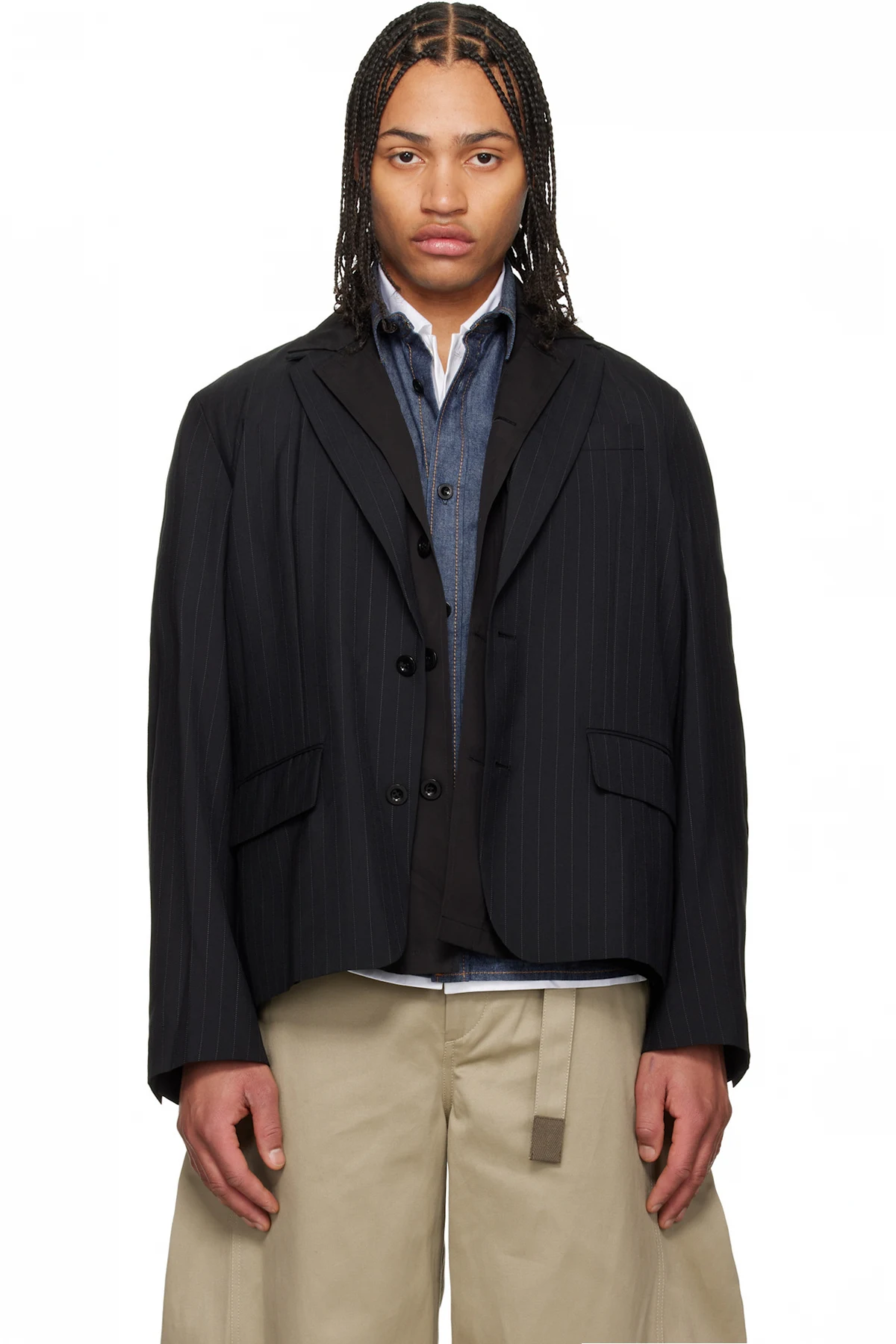 Black Chalk Stripe Blazer