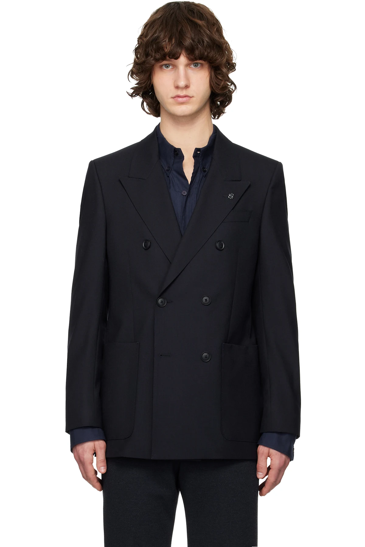 Navy Virgin Wool Blazer