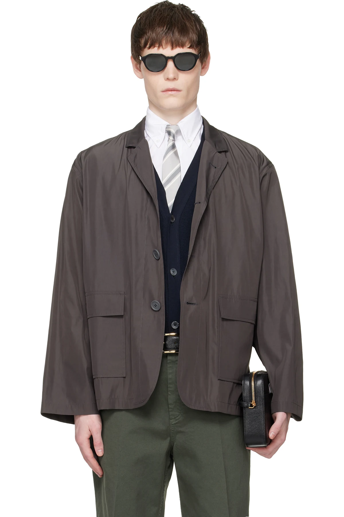 Gray Packable Flap Pocket Blazer