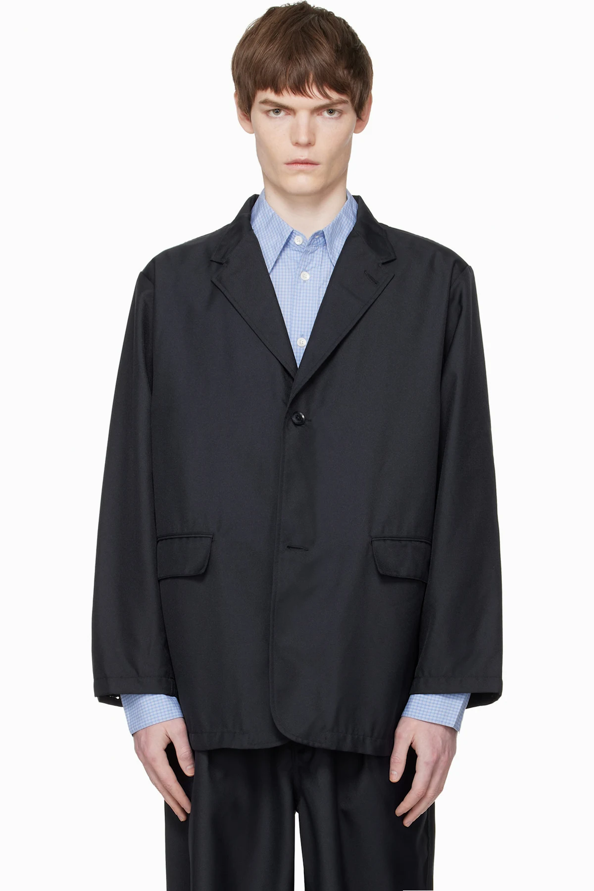 Navy Polyester Twill Club Blazer