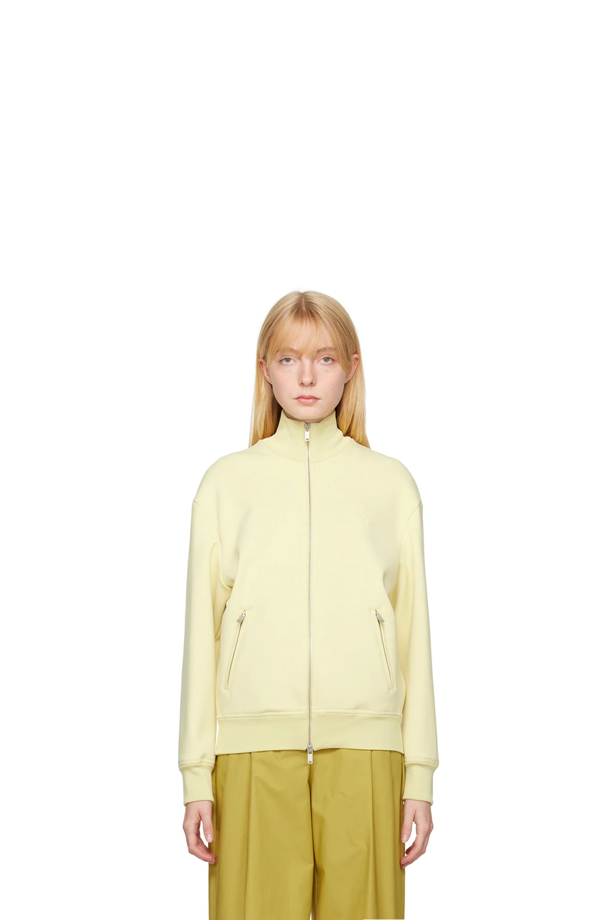 Yellow Embroidered Bomber Jacket