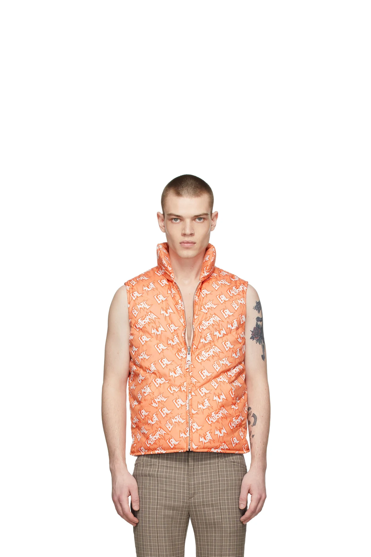 Orange Polyester Down Vest