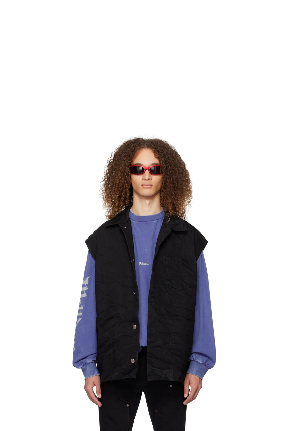 Black Oversized Denim Vest