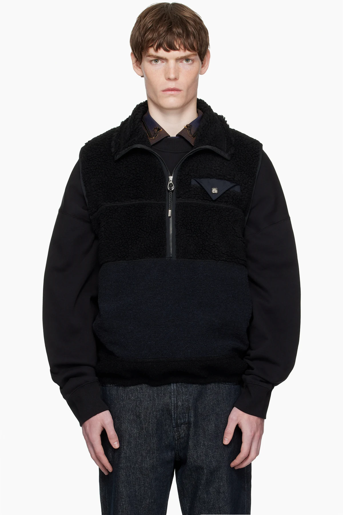 Black Wool Jersey Vest