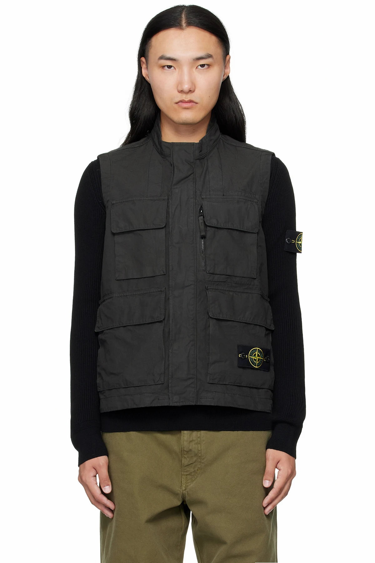 Black G100001 Canvas Weave Cotton Vest