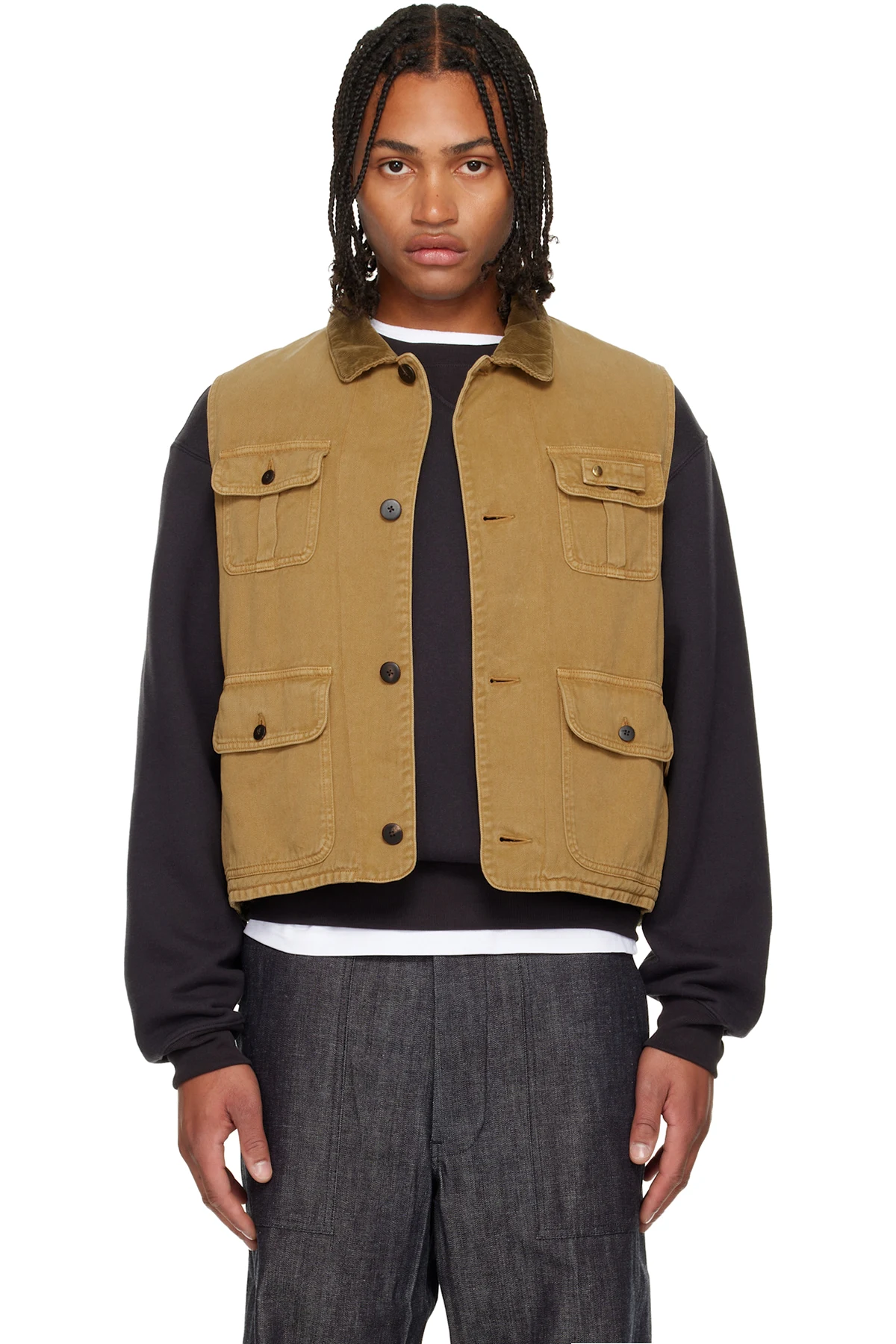 Tan Matto Hunting Denim Vest