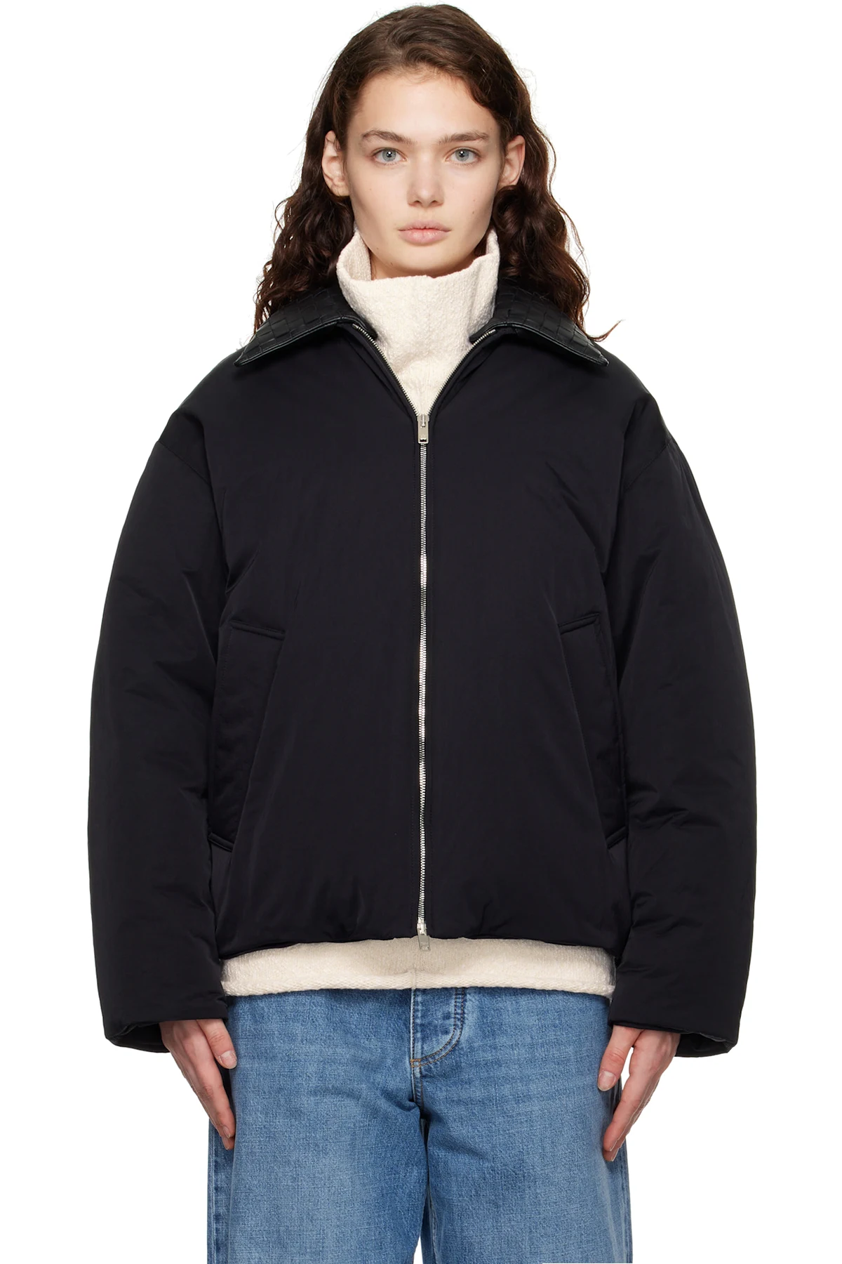 Black Tech Nylon Down Jacket