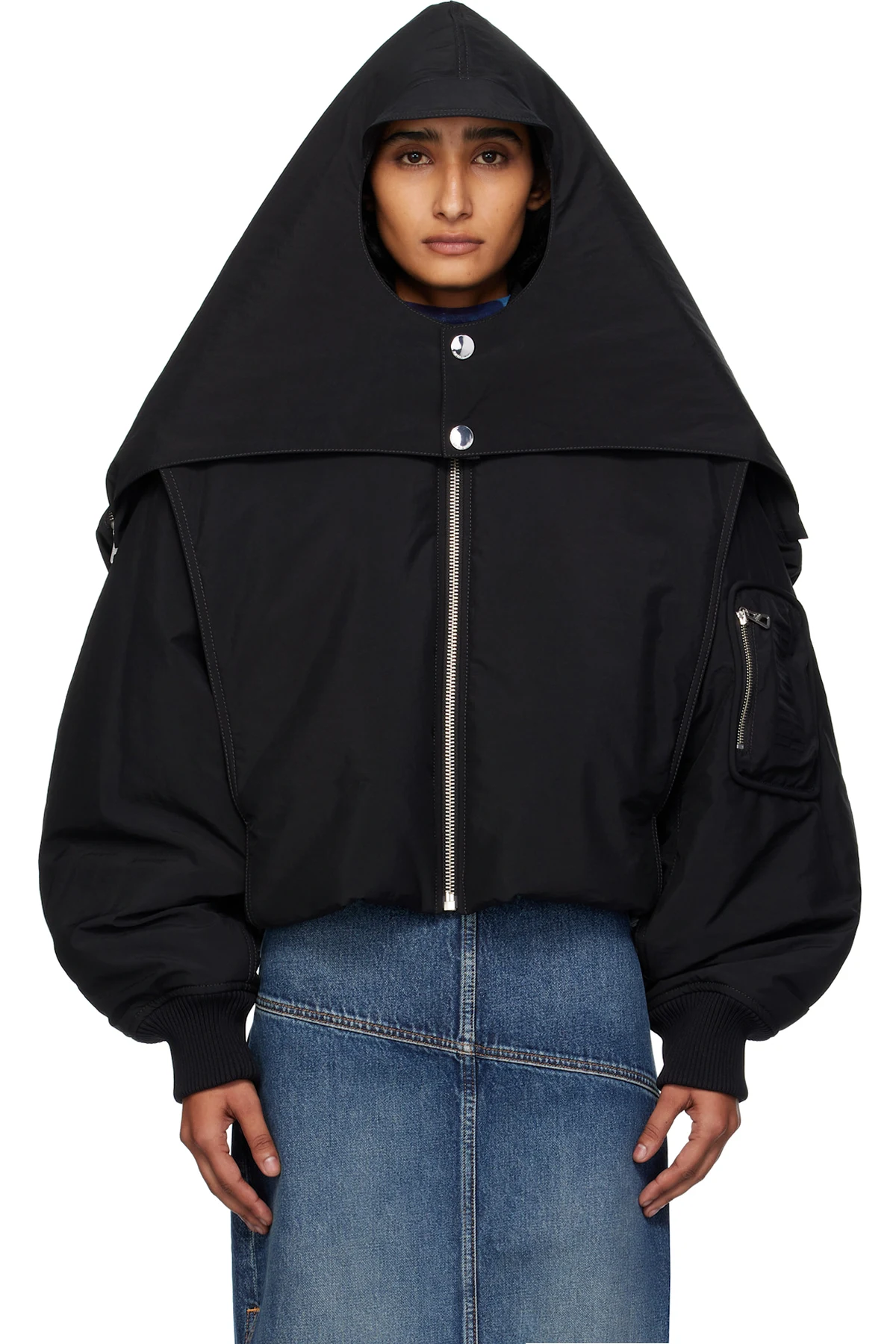 Black 'The Hooded' Bomber Jacket