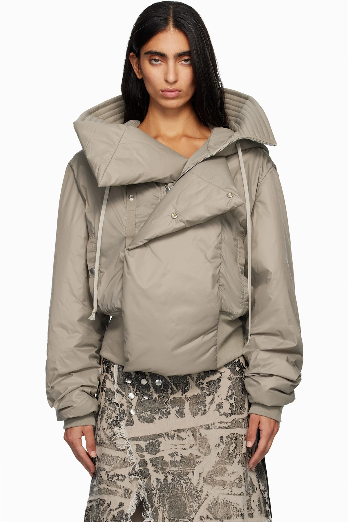Taupe Concordians Cropped Alice Bomber Jacket