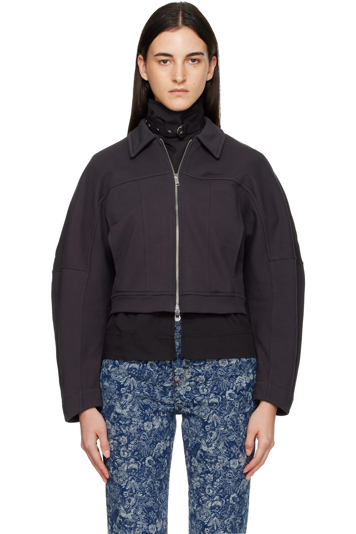 Black Heavy Terry Jersey Bomber Jacket