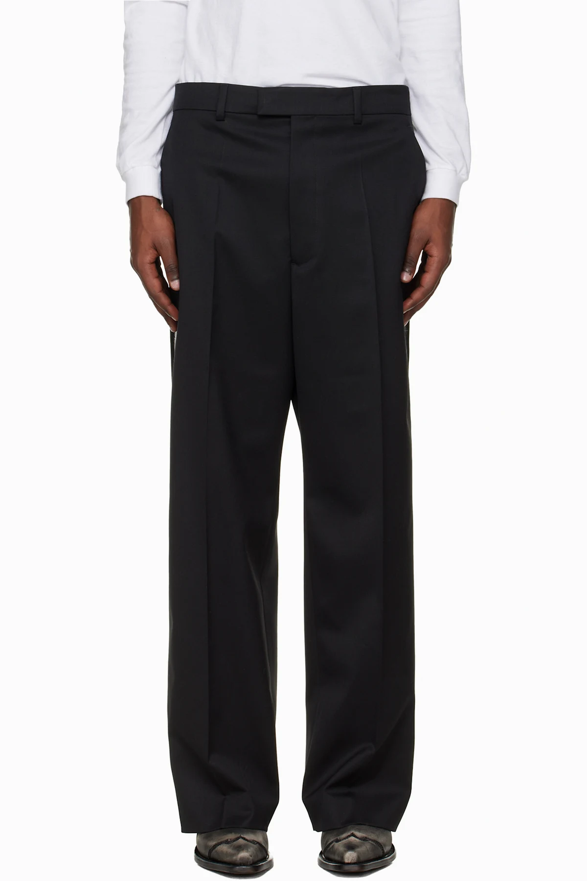 Black Taped Tailored Trousers