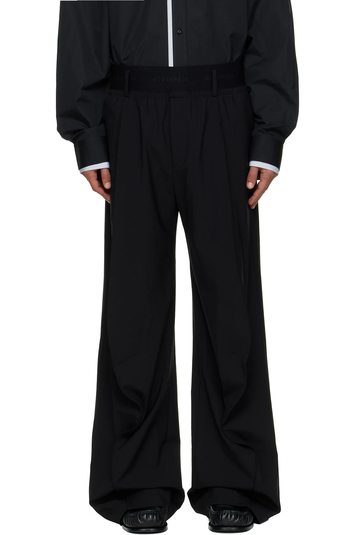 Black Knee Shape Tailored Trousers