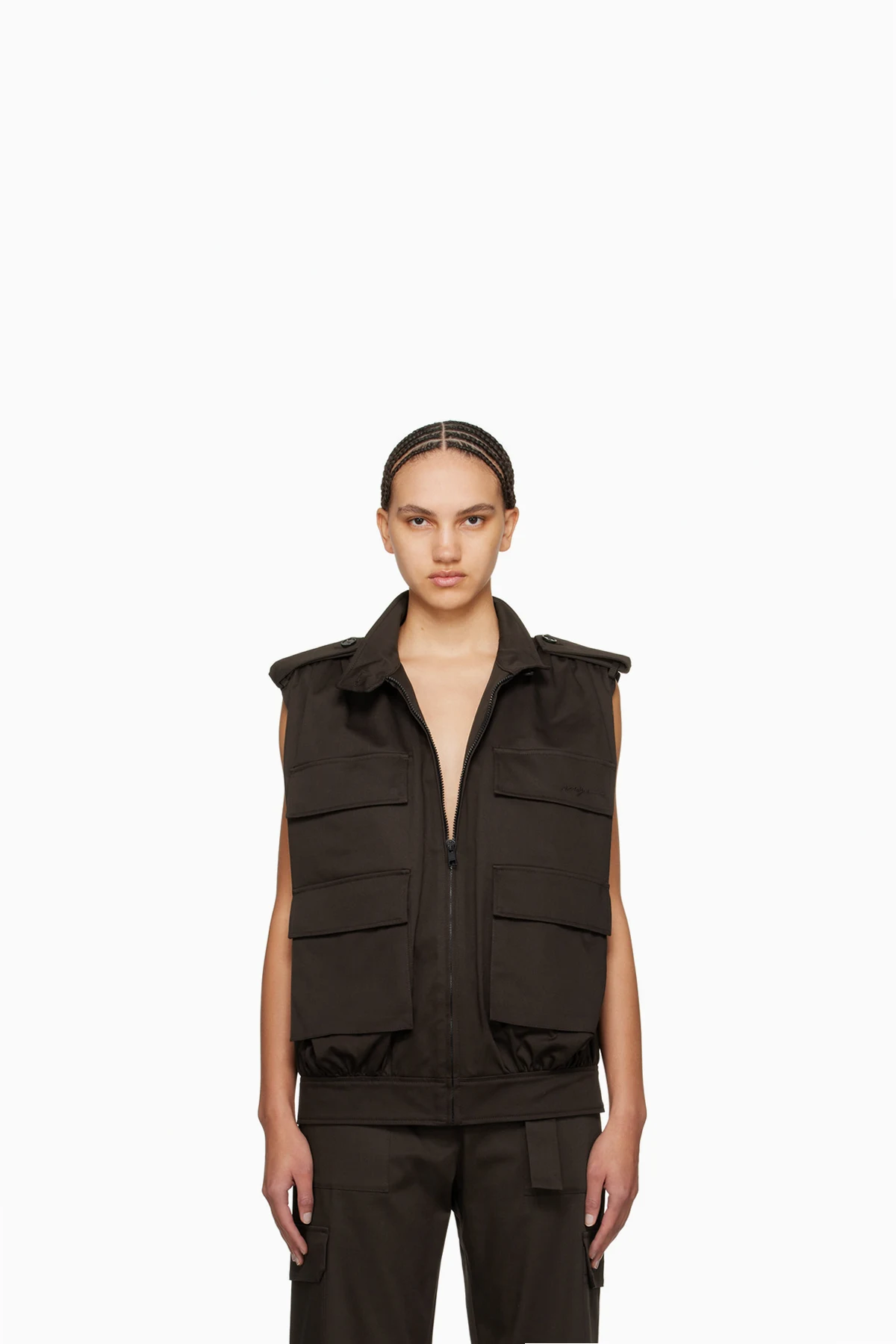 Brown Cargo Vest