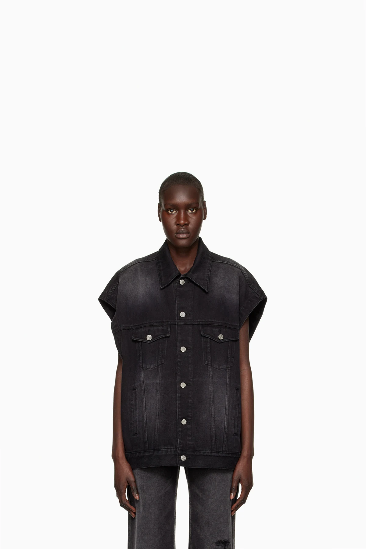 Black Horror Movie Denim Vest