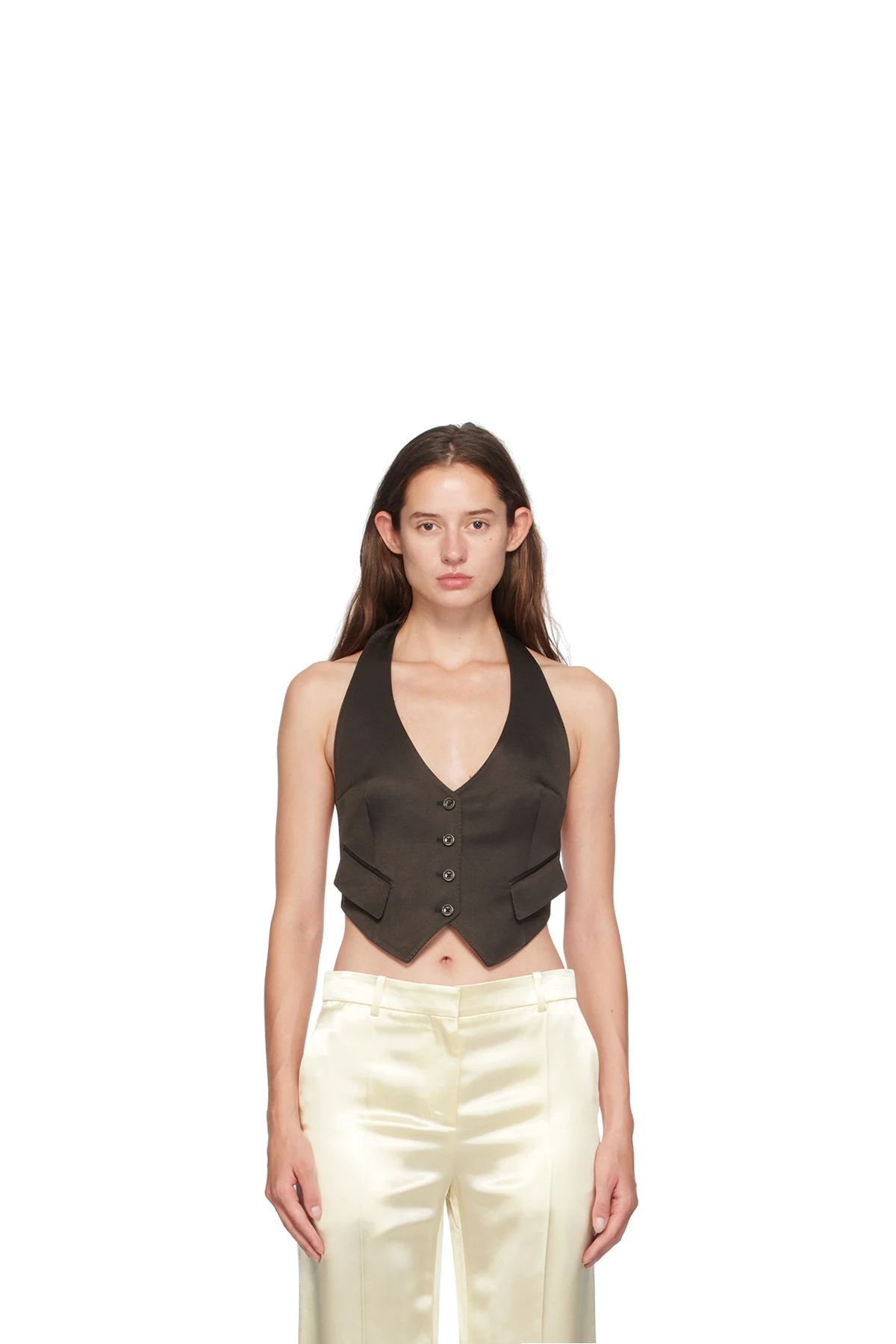 Brown Open Back Vest