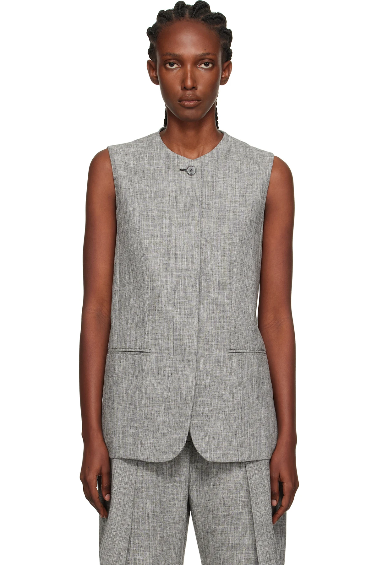 Gray Button Vest