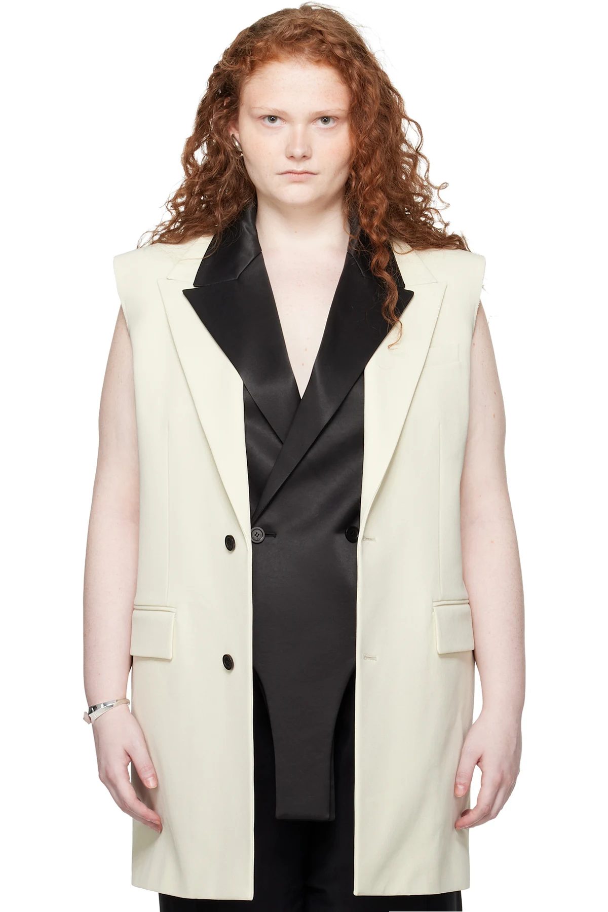 SSENSE Exclusive Off-White 'The Sleeveless Vanilla Suit' Vest