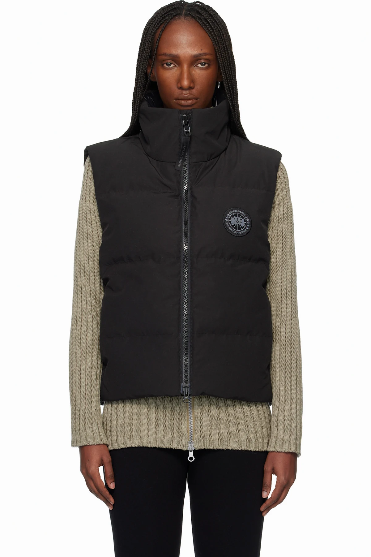 Black 'Black Label' Grandview Cropped Down Vest
