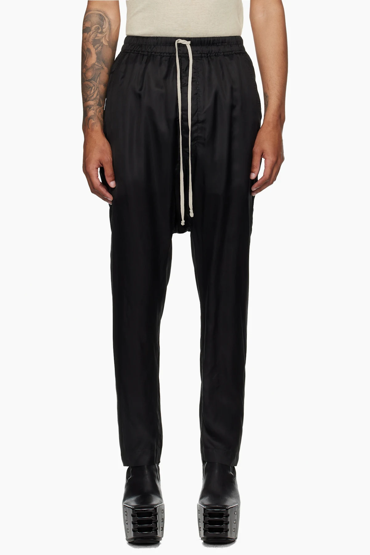 Black Concordians Drawstring Long Trousers