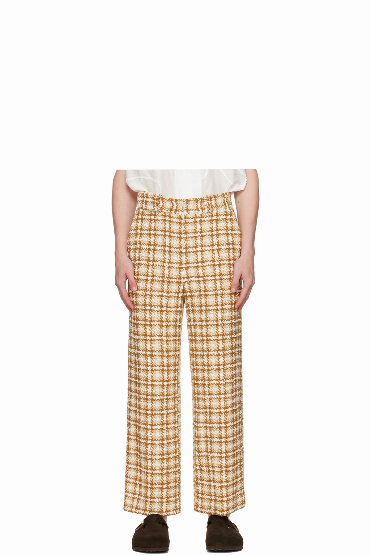 Brown Straight-Leg Trousers