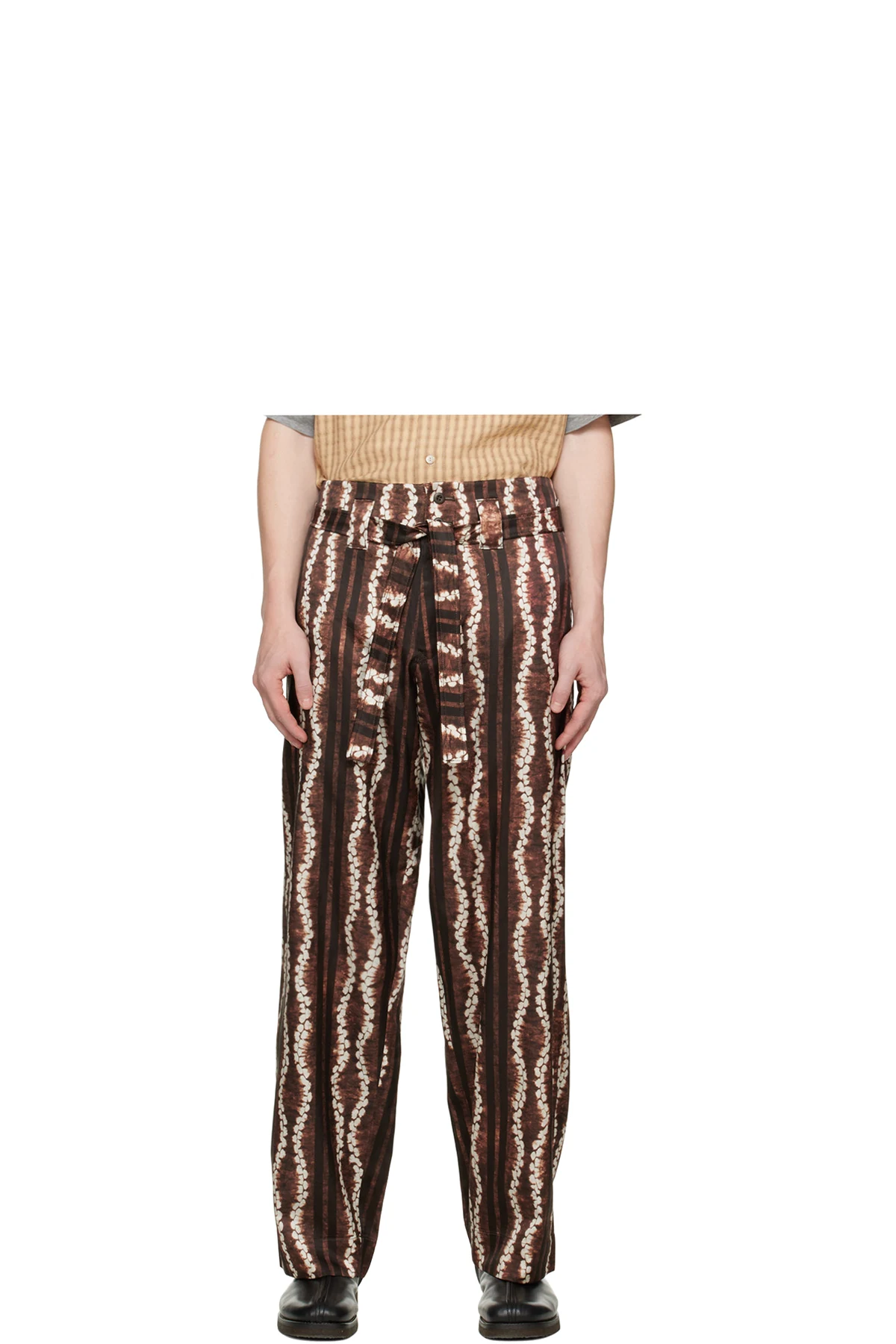 Brown & White Roketsu-Dyed Trousers