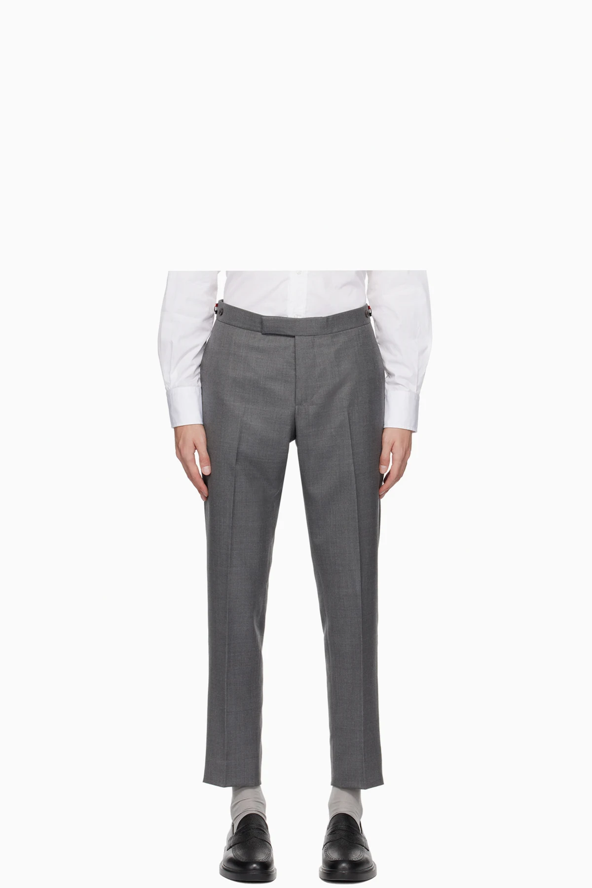 Gray Low-Rise Trousers