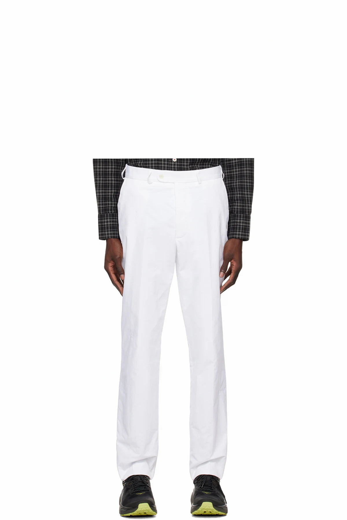 White Embroidered Trousers