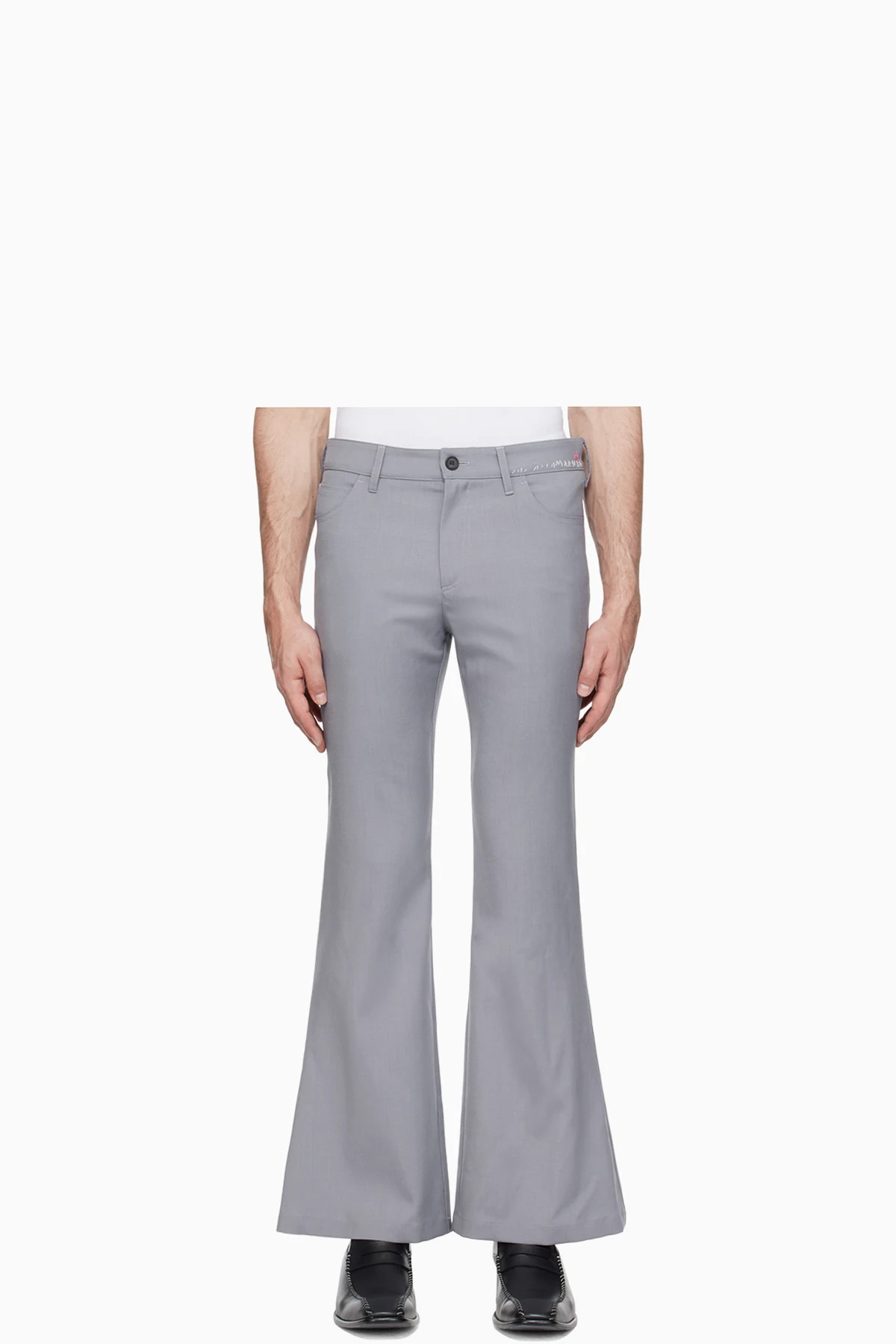 Gray Embroidered Trousers