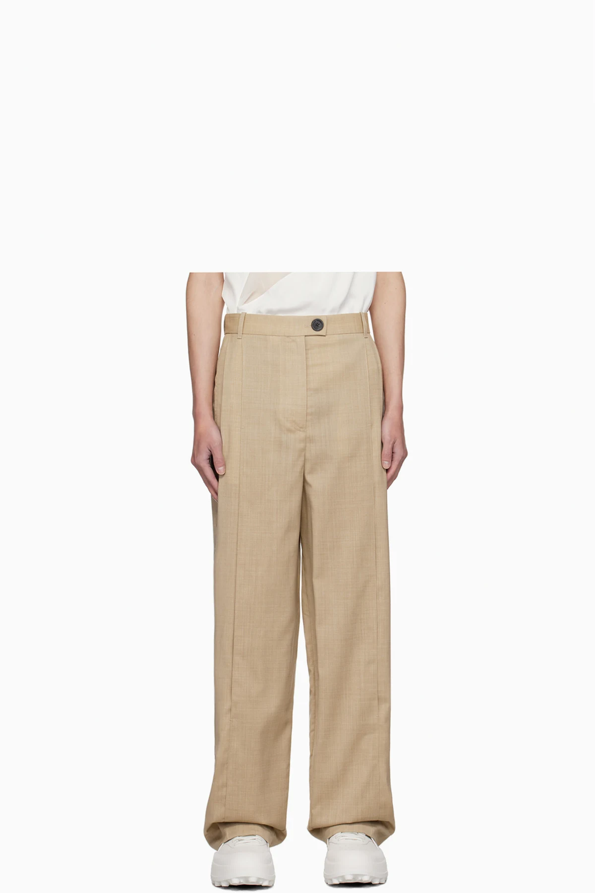 Taupe Front Slit Trousers