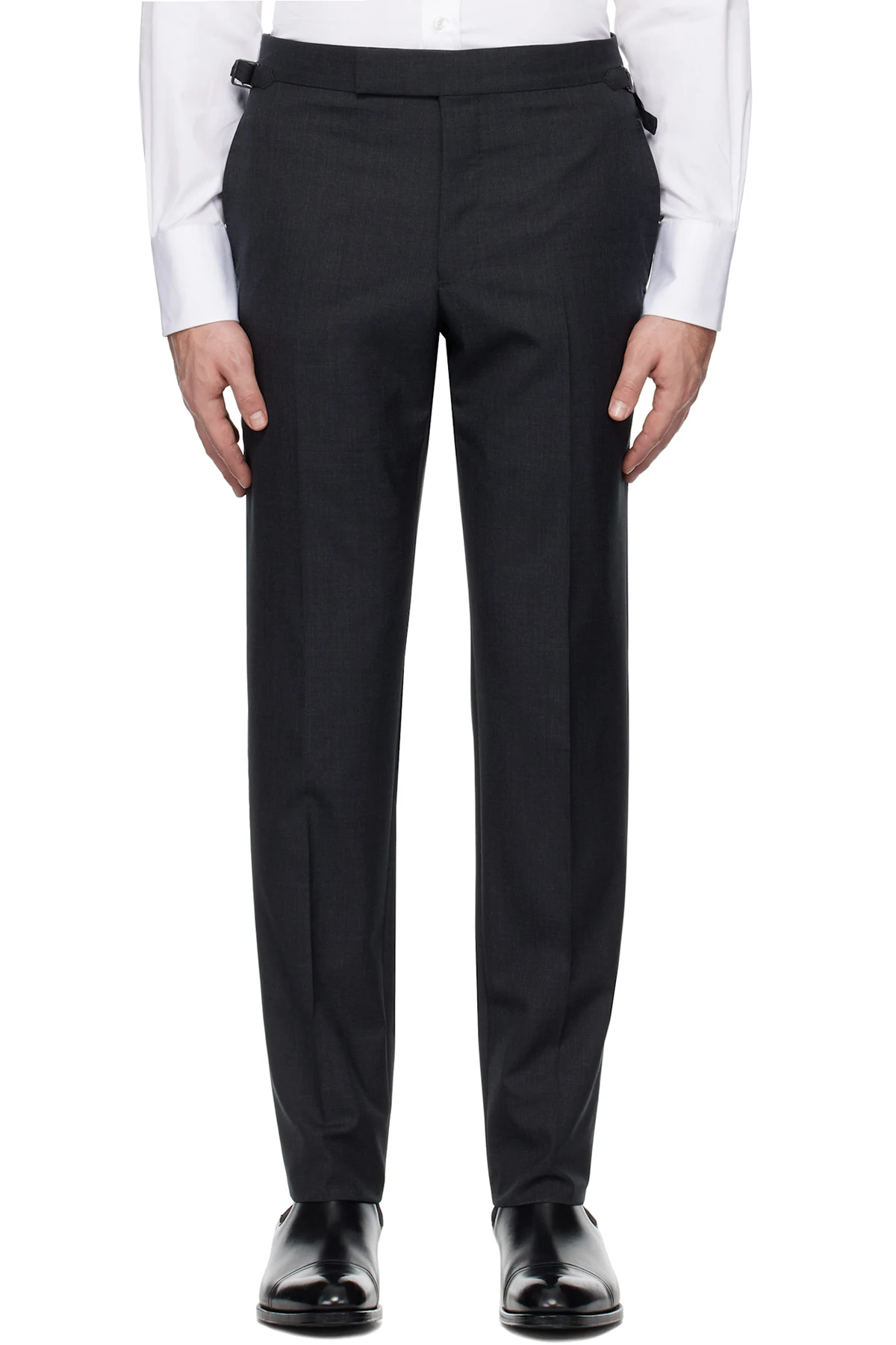 Gray Super Plain Weave O'Connor Trousers