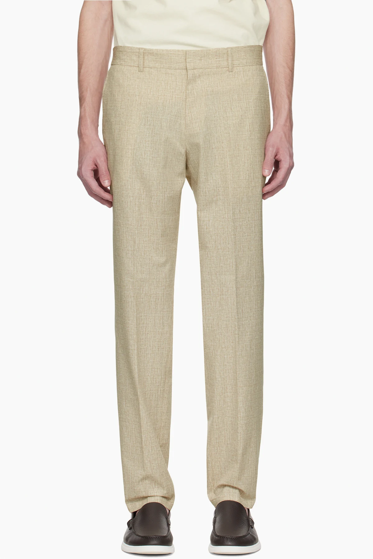 Beige Formal Water-Repellent Trousers