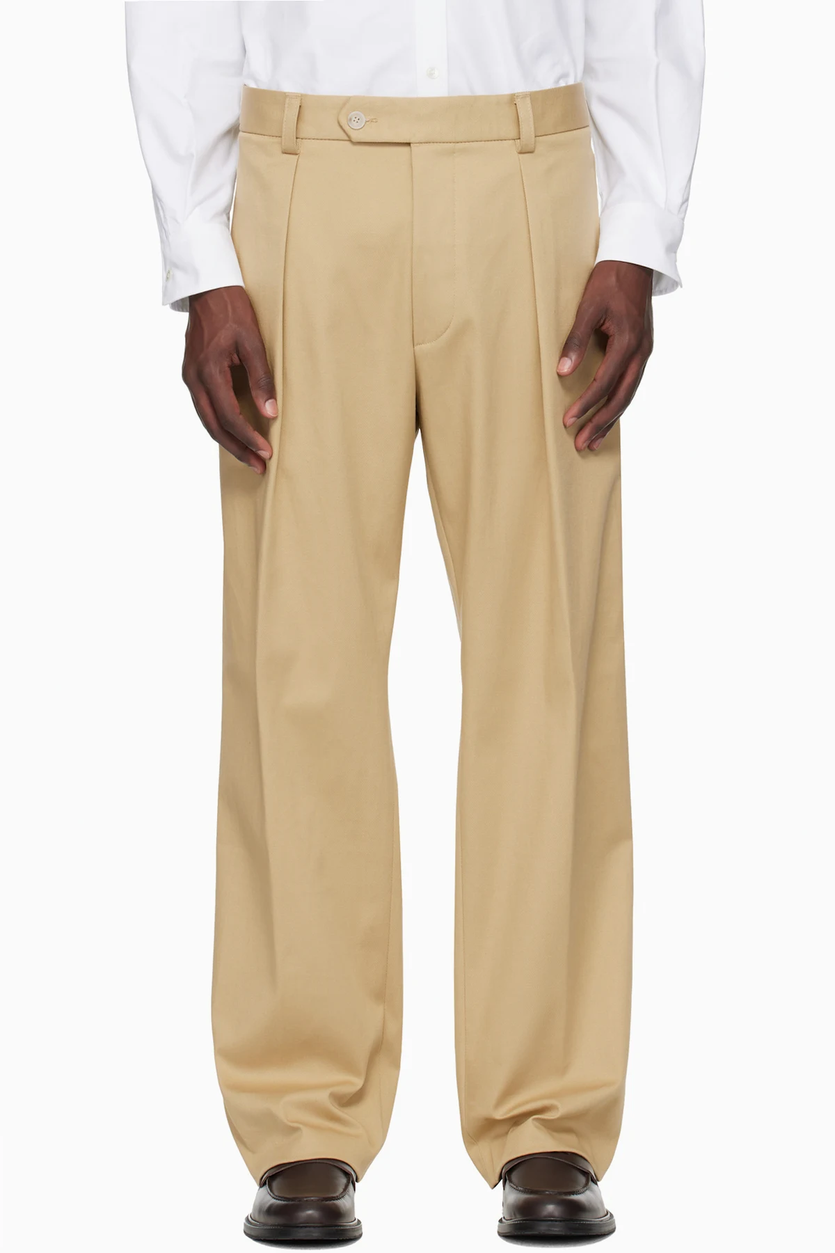 Beige BECKHAM Edition Stretch Cotton Trousers