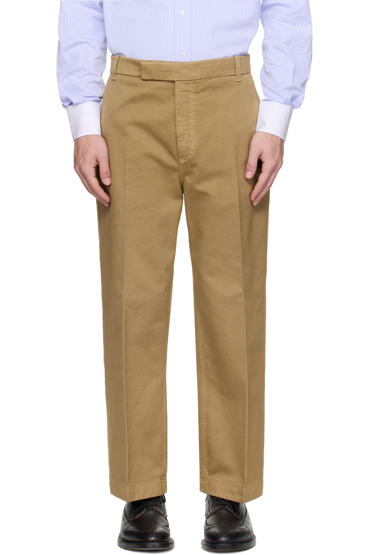 Khaki Cotton Twill Utility Trousers