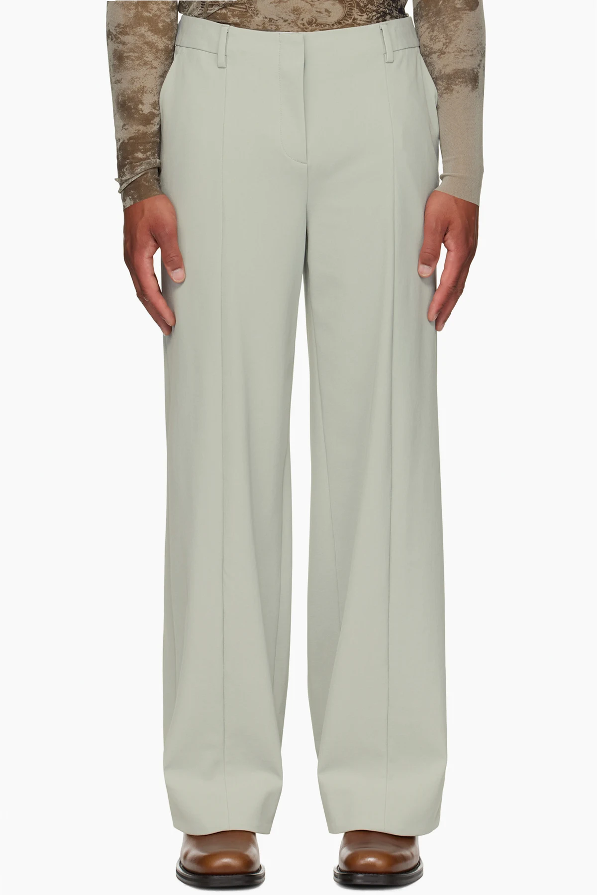 Green Undershoe Straps Detail Trousers