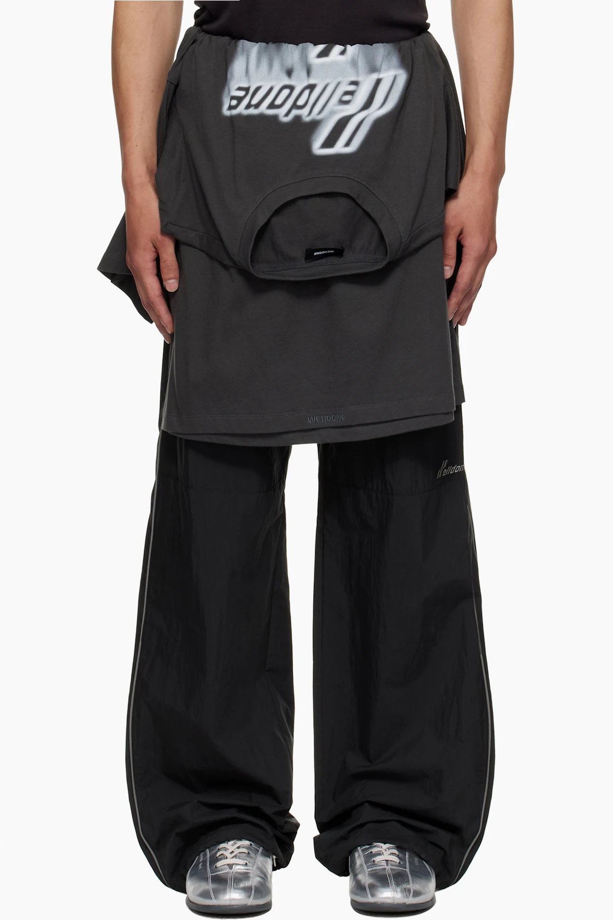 Black Layered Track Pants