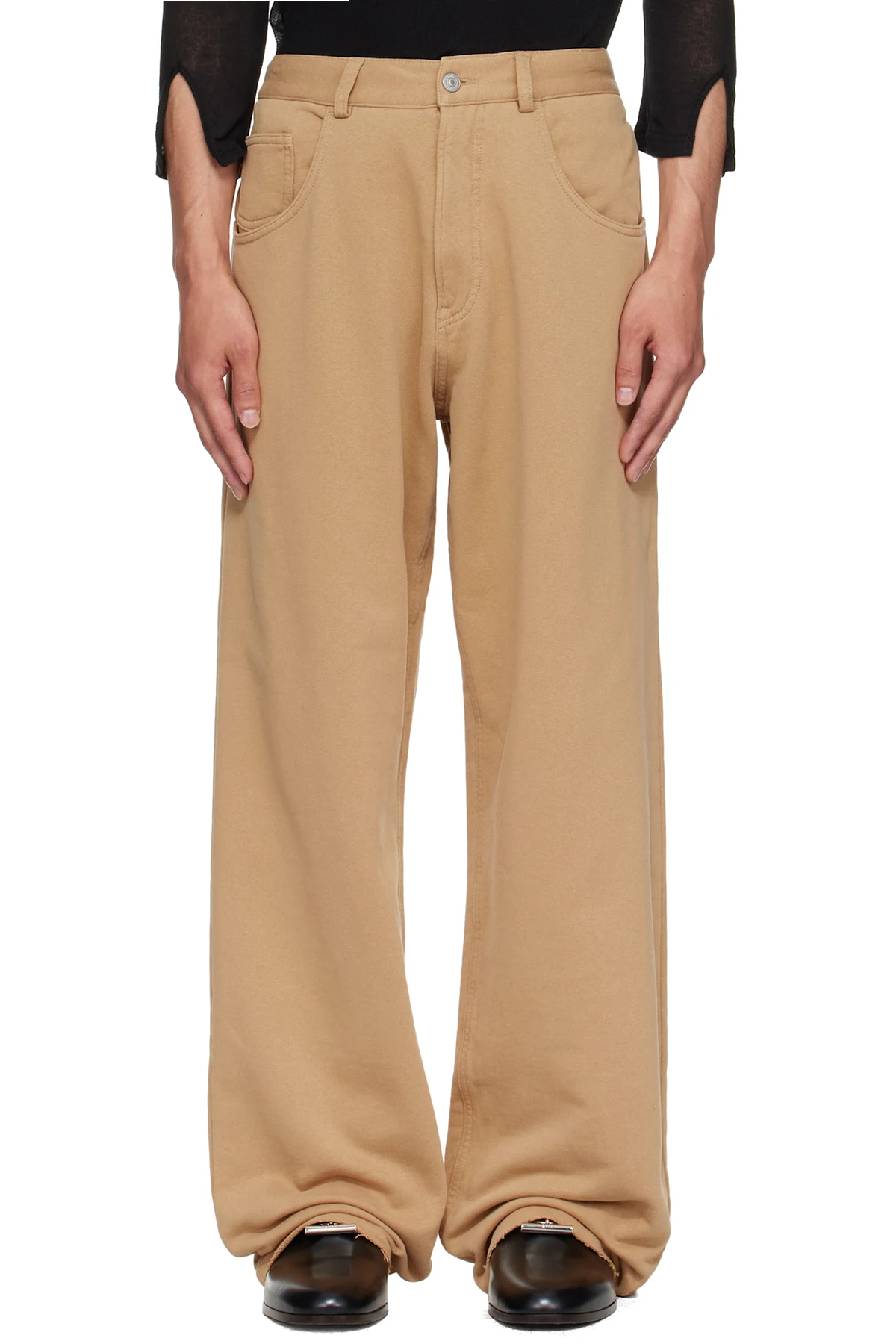 Tan Cotton Sweatpant Trousers