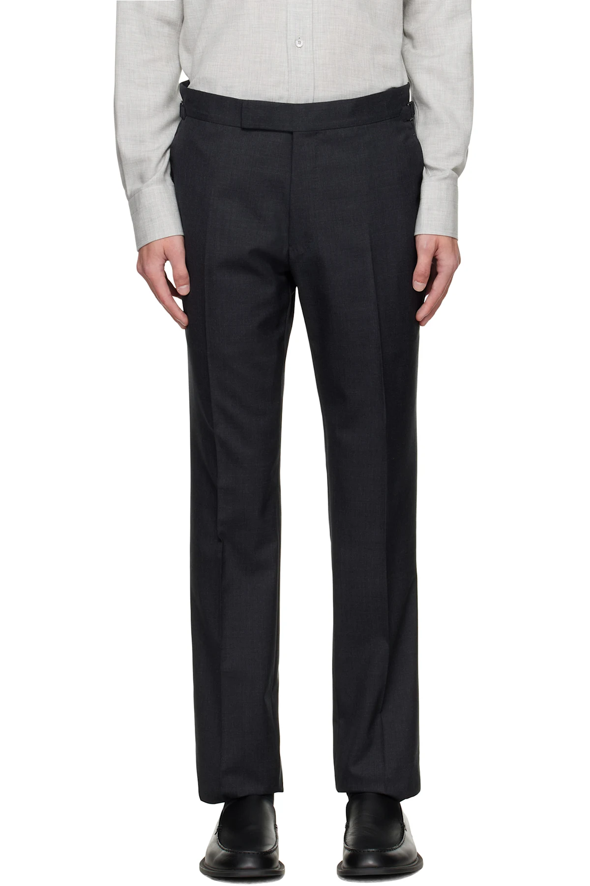 Gray Super Plain Weave Shelton Trousers