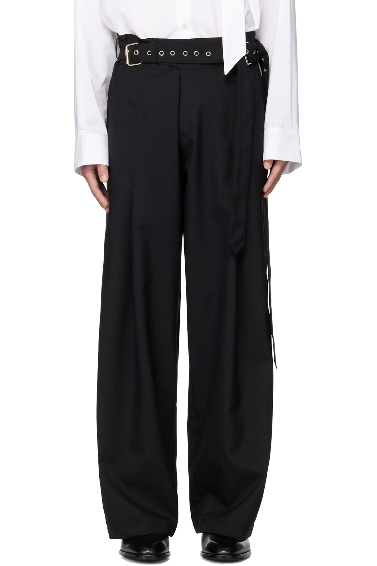 Black Gurkha Pleated Trousers