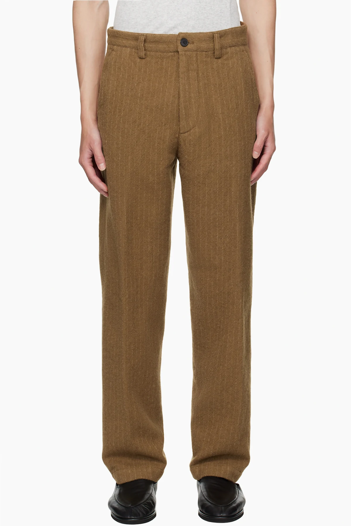 Tan Striped Trousers