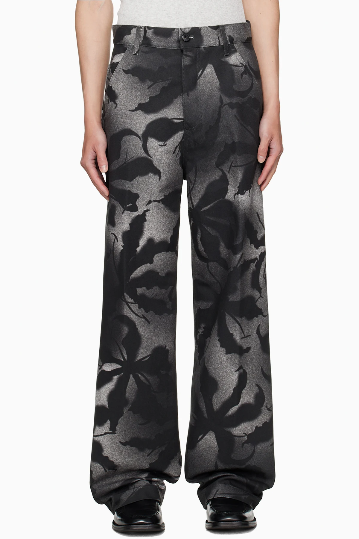 Black Patterned Trousers