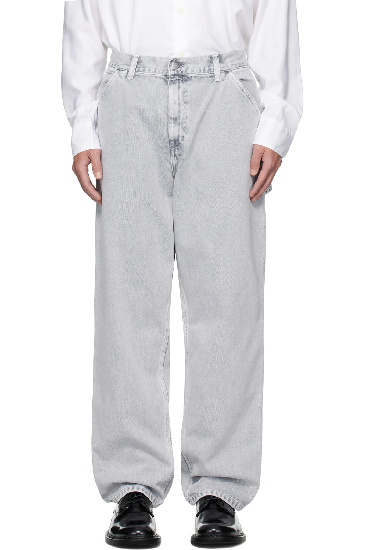 Gray Single Knee Jeans