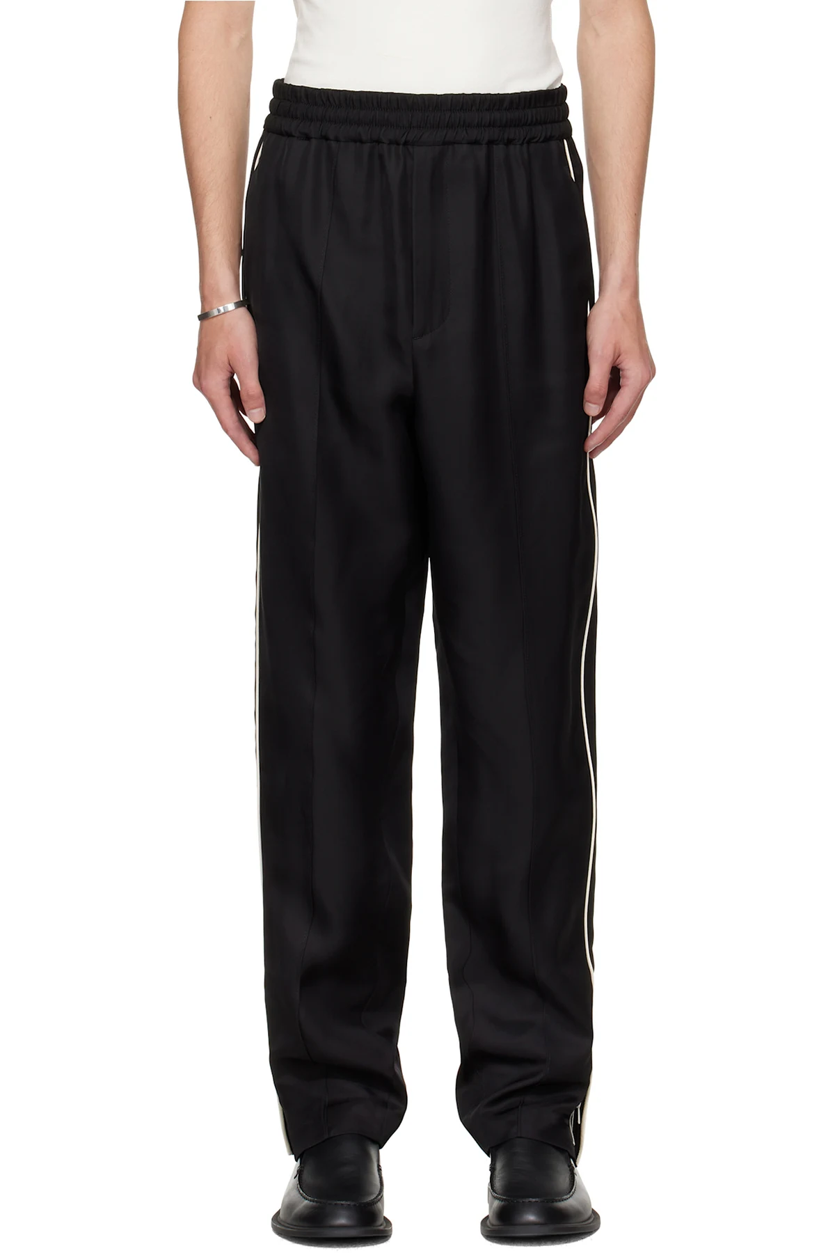 Black Piped Trousers