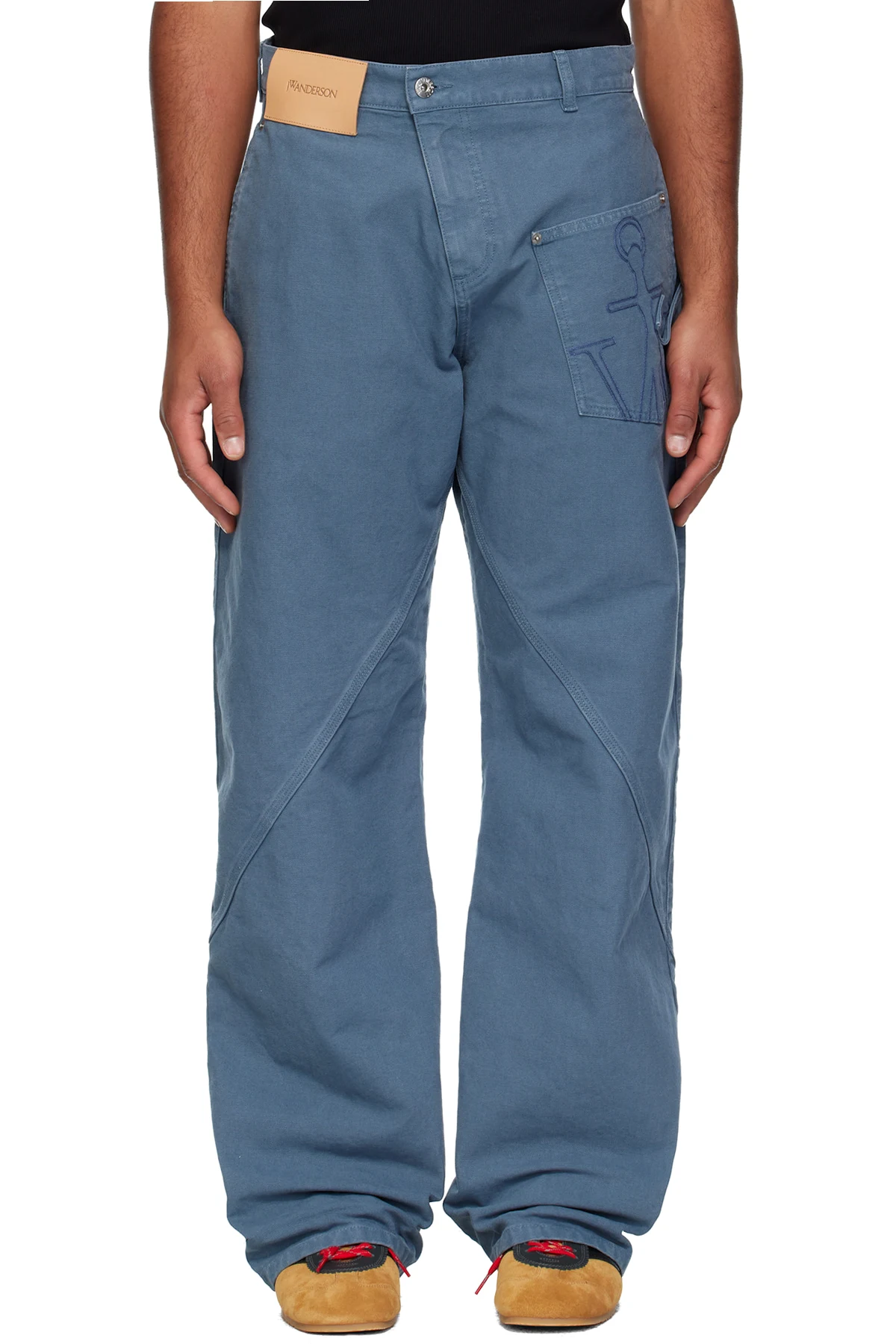 Blue Twisted Workwear Trousers