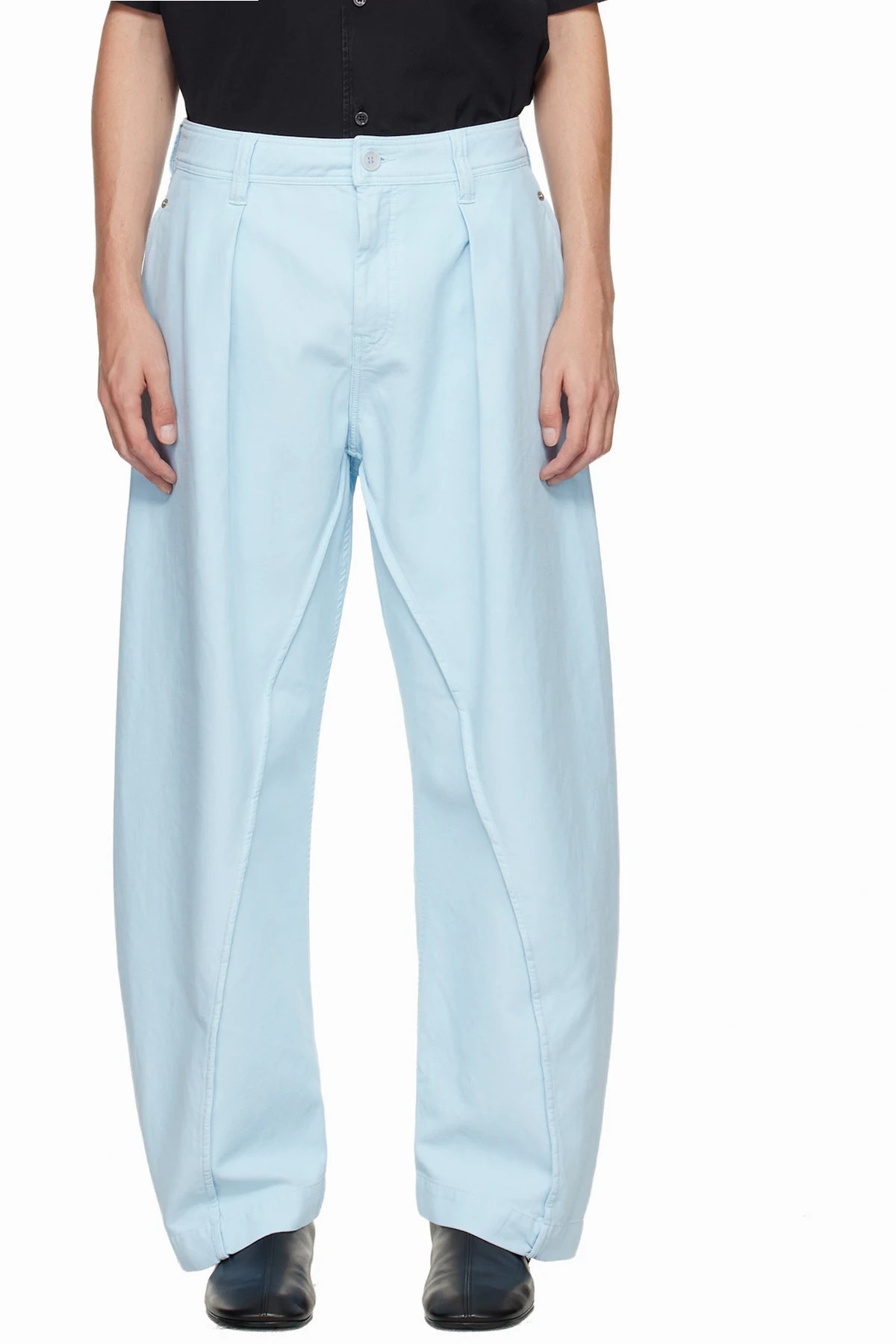 Blue Twisted Seam Trousers