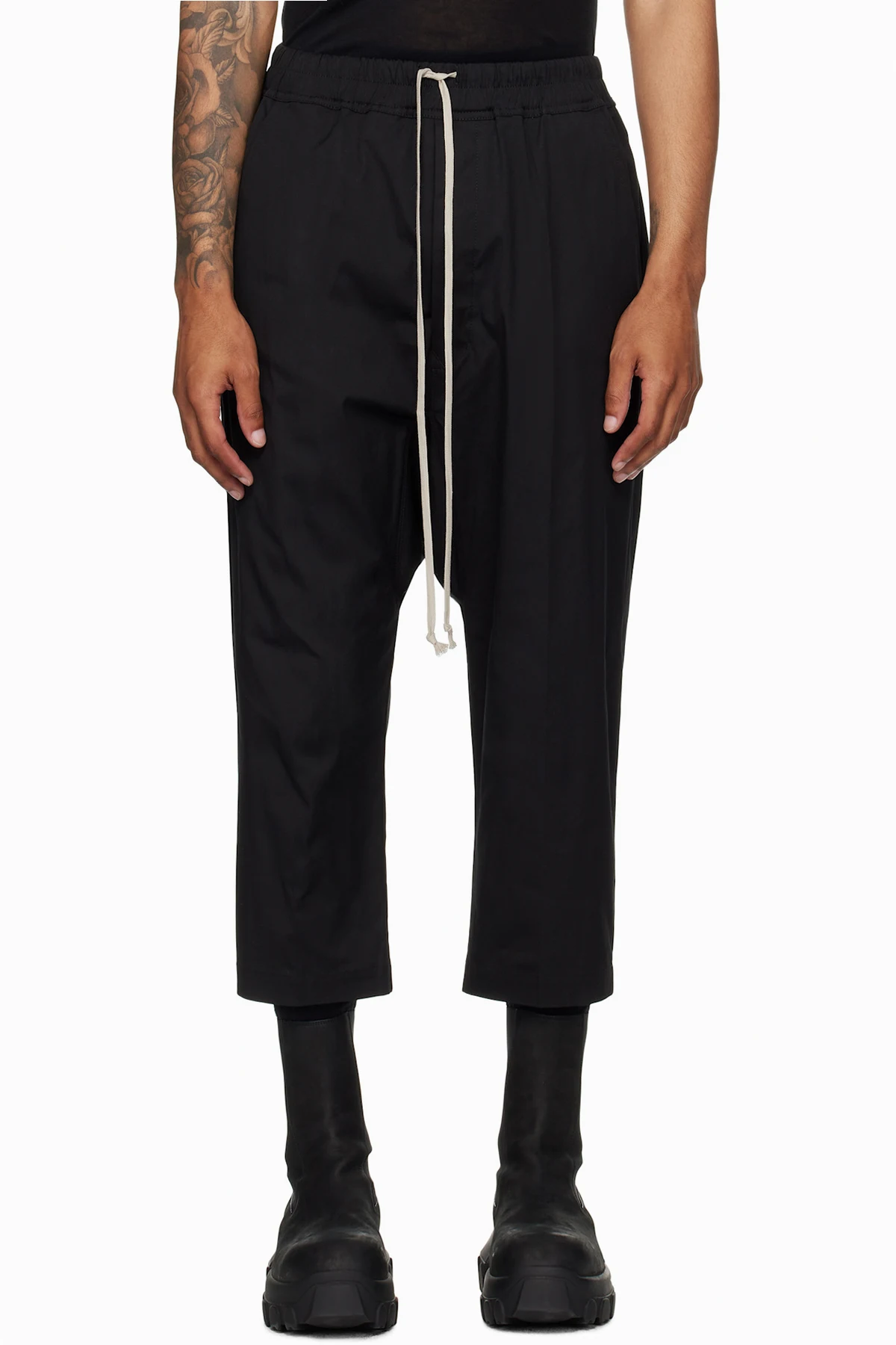Black Concordians Forever Drawstring Cropped Trousers