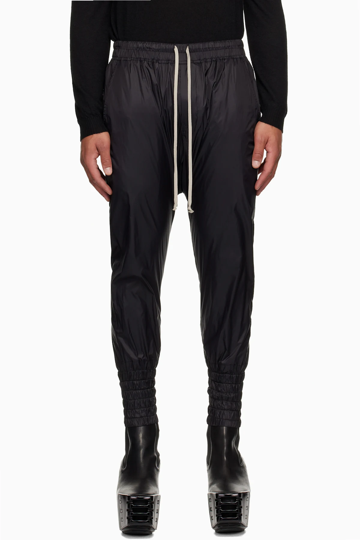 Black Concordians Drawstring Cuffed Trousers
