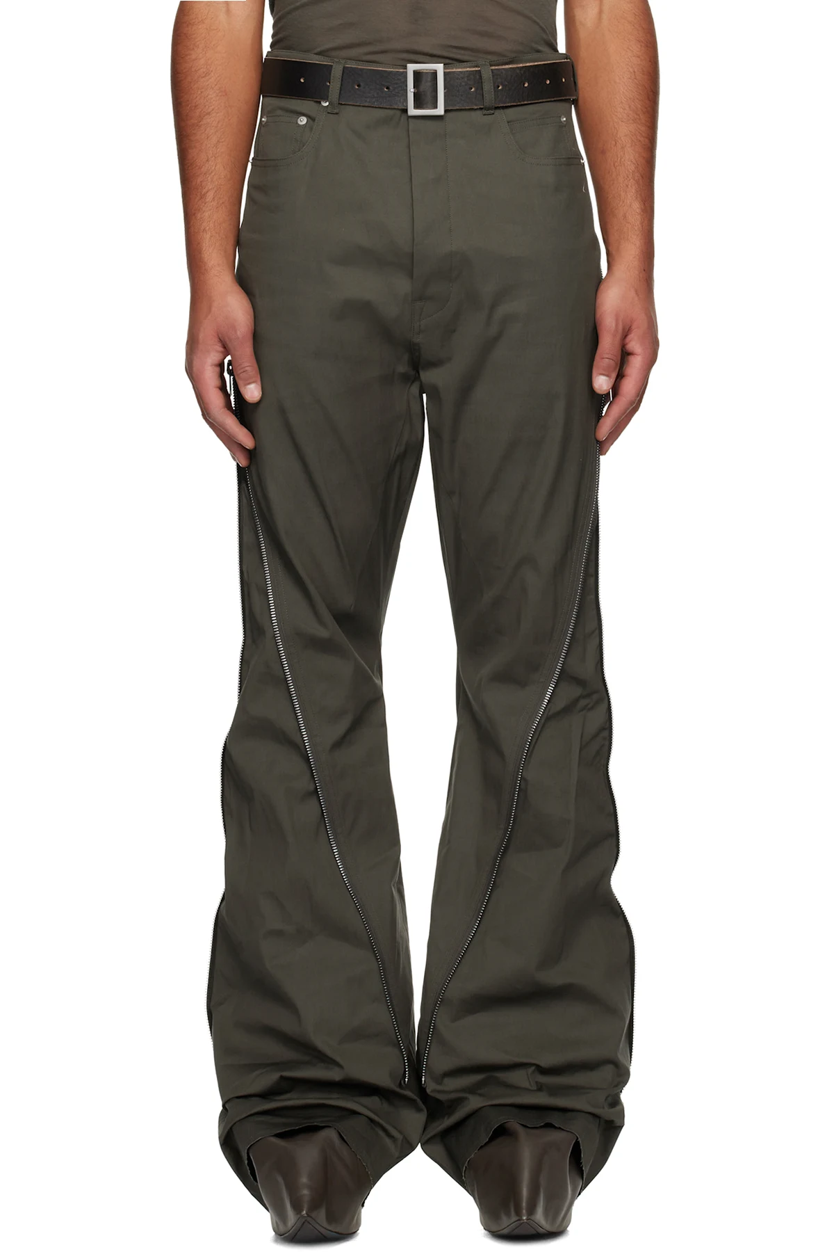 Khaki Bolan Bootcut Trousers
